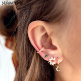 Colorful Square Zircon Hoop Earrings for Women