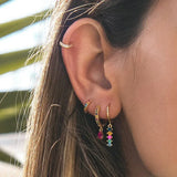 Colorful Zircon Hoop Earrings for Women, Elegant Jewelry