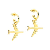 925 Silver Airplane Model Stud Earrings for Women