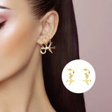 925 Silver Airplane Model Stud Earrings for Women