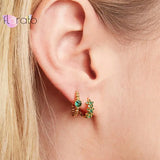 925 Silver Crystal Zircon Huggie Hoop Earrings in Multiple Colors