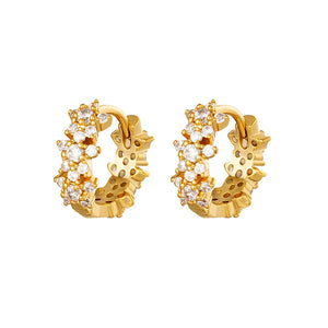 925 Silver Crystal Zircon Huggie Hoop Earrings in Multiple Colors