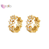 925 Silver Crystal Zircon Huggie Hoop Earrings in Multiple Colors