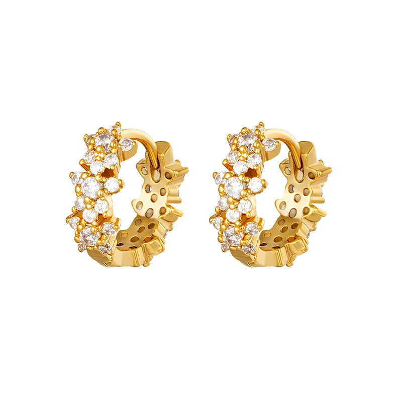 925 Silver Crystal Zircon Huggie Hoop Earrings in Multiple Colors