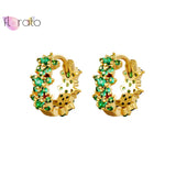 925 Silver Crystal Zircon Huggie Hoop Earrings in Multiple Colors