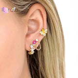 925 Silver Crystal Zircon Huggie Hoop Earrings in Multiple Colors