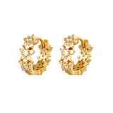 925 Silver Crystal Zircon Huggie Hoop Earrings in Multiple Colors