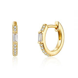 925 Silver CZ Hoop Earrings Cartilage Huggie Piercing Jewelry