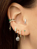 925 Silver CZ Hoop Earrings Cartilage Huggie Piercing Jewelry