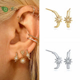925 Silver Flower Stud Earrings Vintage Jewelry Gift
