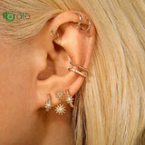925 Silver Flower Stud Earrings Vintage Jewelry Gift