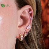 925 Silver Flower Stud Earrings Vintage Jewelry Gift