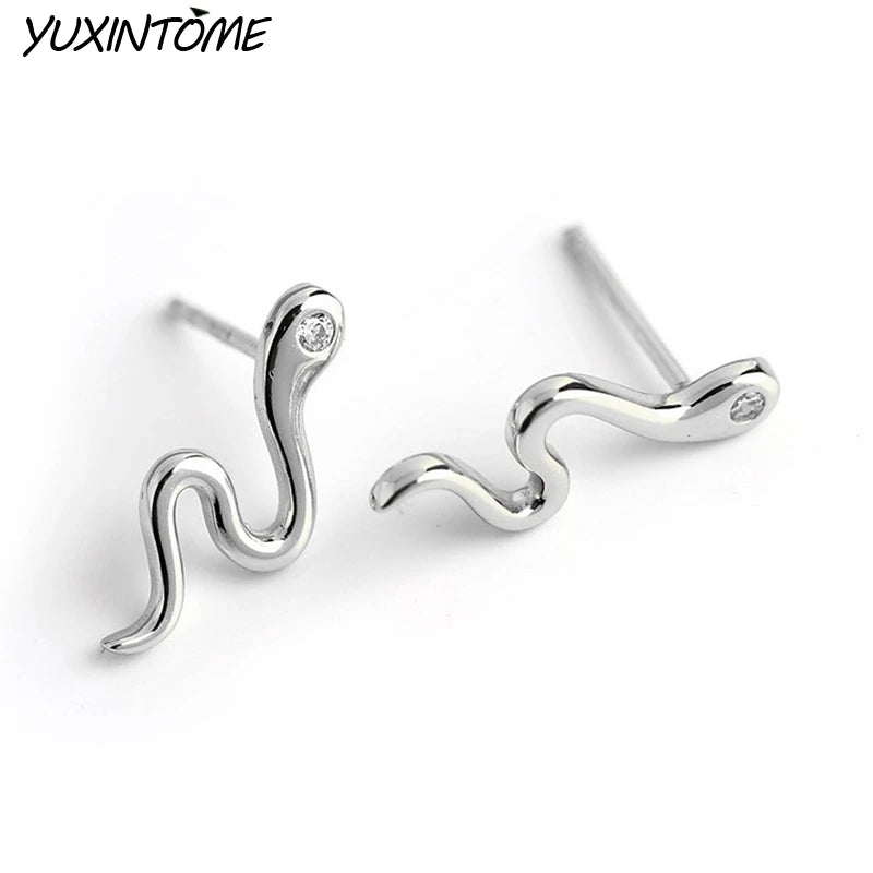 925 Silver Small Snake Stud Earring for Women