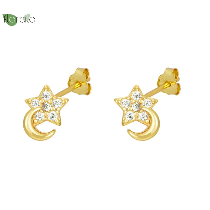 925 Silver Star Stud Earrings for Women Cartilage Piercing