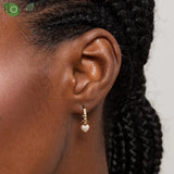 925 Silver Sweet Heart Small Hoop Earrings Women's Jewelry Gift
