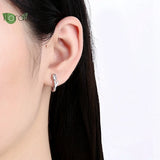 925 Silver Tulip Flower Hoop Earrings Wedding Jewelry