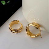 925 Silver Needle Diamond Pattern Big Hoop Earrings for Women