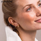 925 Silver CZ Crystal Teardrop Earrings 24K Wedding Jewelry