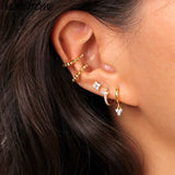 925 Sterling Silver Small Hoop Earrings 24K Ear Accessories