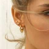 925 Silver Zircon Tassel Star Hoop Earring Wedding Jewelry