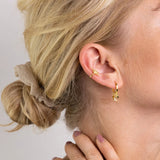 925 Silver Zircon Tassel Star Hoop Earring Wedding Jewelry