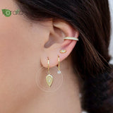 925 Silver Evil Eye Hoop Earrings Vintage Geometric High Jewelry
