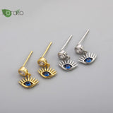 925 Silver Evil Eye Stud Earrings for Women Party Jewelry