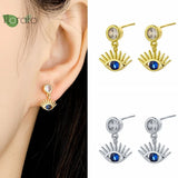 925 Silver Evil Eye Stud Earrings for Women Party Jewelry