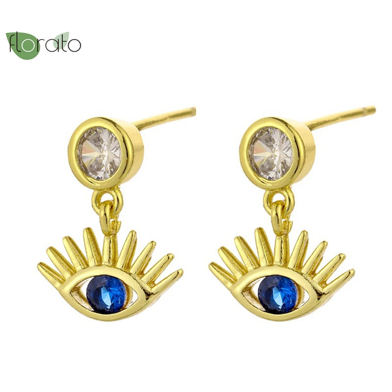 925 Silver Evil Eye Stud Earrings for Women Party Jewelry