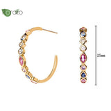 925 Sterling Silver Needle C Shape Large Hoop Earrings for Women