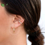 925 Sterling Silver Needle C Shape Large Hoop Earrings for Women