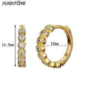 925 Silver Needle 18K Earrings 10/18mm Small Hoop Earrings for Women