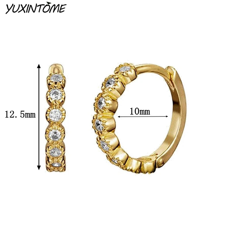 925 Silver Needle 18K Earrings 10/18mm Small Hoop Earrings for Women