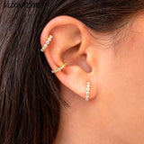 925 Silver Needle 18K Earrings 10/18mm Small Hoop Earrings for Women