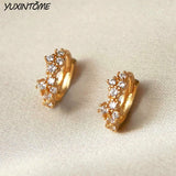 925 Silver Small Hoop Earrings 9/14mm Wedding Jewelry 24K