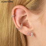925 Silver Small Hoop Earrings 9/14mm Wedding Jewelry 24K