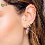 925 Silver C Shape Stud Earrings Vintage Jewelry