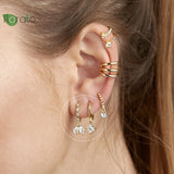 Colorful Flower Hoop Earrings Wedding Jewelry