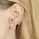 Colorful Flower Hoop Earrings Wedding Jewelry
