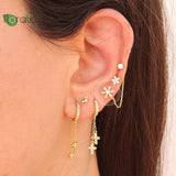 Colorful Flower Hoop Earrings Wedding Jewelry