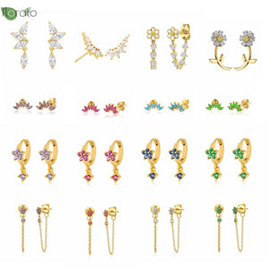 Colorful Flower Hoop Earrings Wedding Jewelry