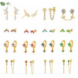 Colorful Flower Hoop Earrings Wedding Jewelry