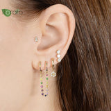 Colorful Flower Hoop Earrings Wedding Jewelry