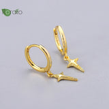 925 Silver Needle Cross Earrings Punk Hoop - Party Jewelry Gift