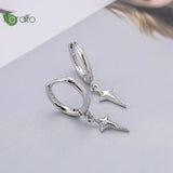 925 Silver Needle Cross Earrings Punk Hoop - Party Jewelry Gift