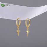 925 Silver Needle Cross Earrings Punk Hoop - Party Jewelry Gift