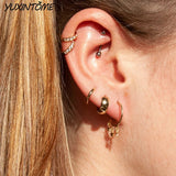 925 Silver Star Drop Hoop Earrings for Women Korea Tassel Girls Party Gift