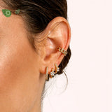 925 Silver Needle Hoop Earrings Small Flower Party Jewelry