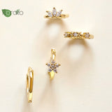 925 Silver Needle Hoop Earrings Small Flower Party Jewelry