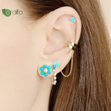 925 Silver Hoop Earrings Turquoise Pendant High Jewelry